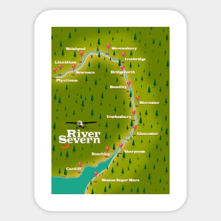 River Severn map Sticker